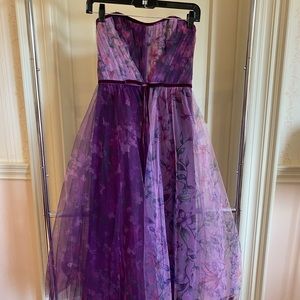 Marchesa Notte strapless midi gown size 2 Xs